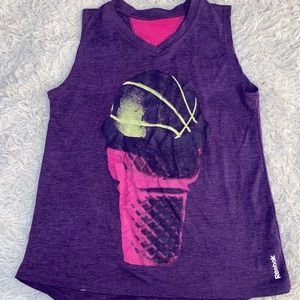 Reebok Girls Basketball Activewear Tank Top Sz M 10-12 Purple Sleeveless